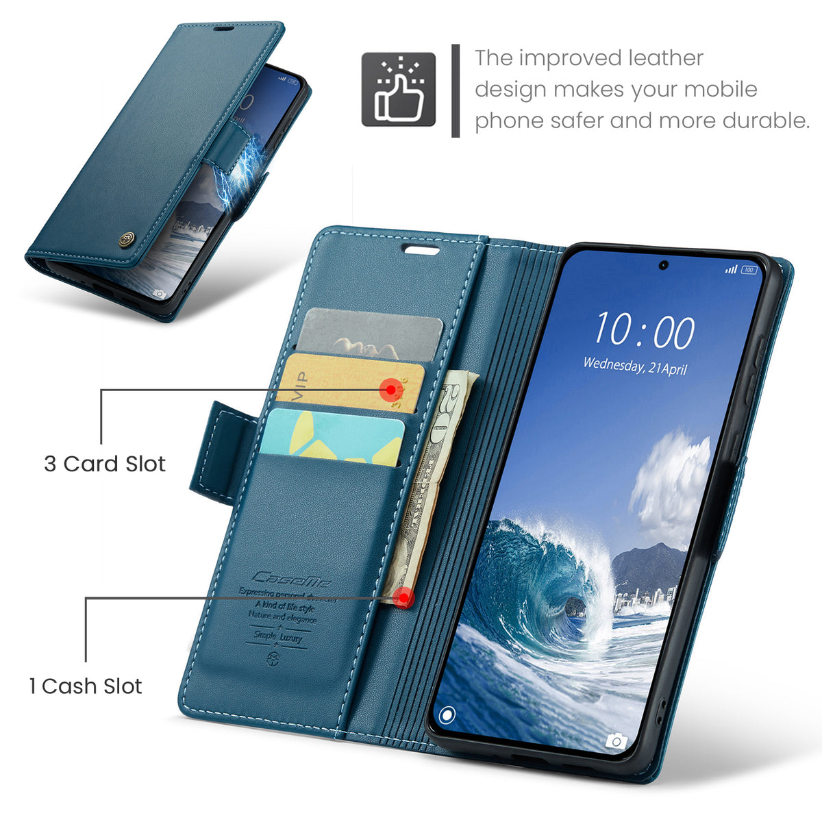 CASEME For Xiaomi 15T Case  023 Series RFID Blocking Glossy Stand Phone Cover