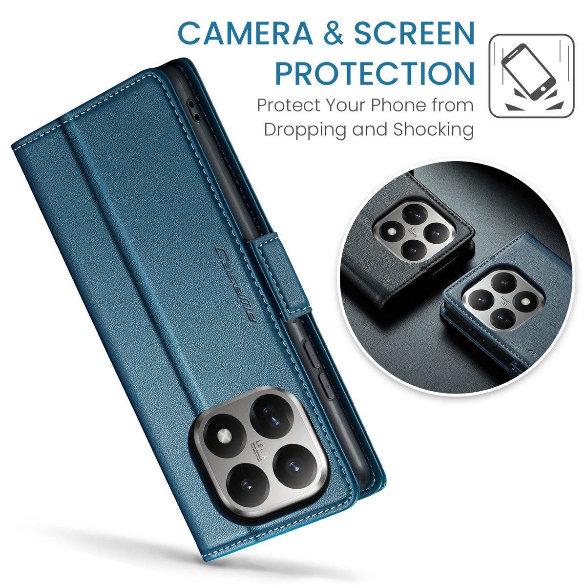 CASEME For Xiaomi 15T Case  023 Series RFID Blocking Glossy Stand Phone Cover