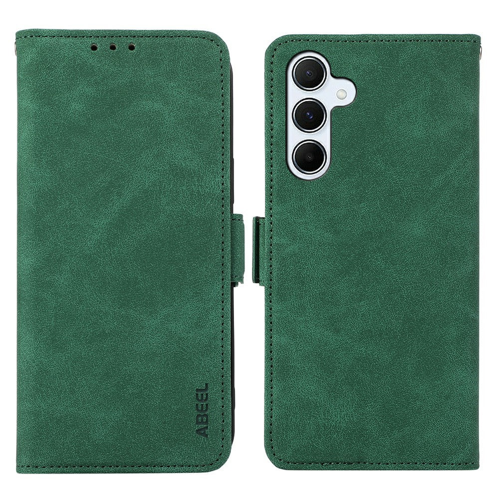 ABEEL For Samsung Galaxy S26 Case PU Leather Folio Stand View RFID Blocking Phone Cover