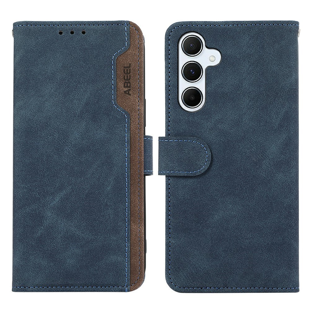 ABEEL Till Samsung Galaxy S26 Fodral Färgskarvat Läder Vikbart Telefonfodral RFID-blockerande