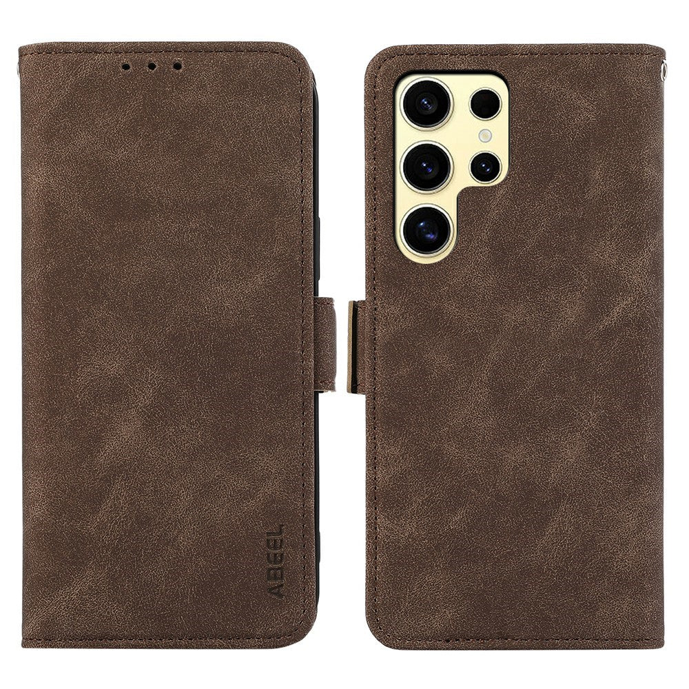 ABEEL For Samsung Galaxy S26 Ultra Case PU Leather Folio Stand View RFID Blocking Phone Cover