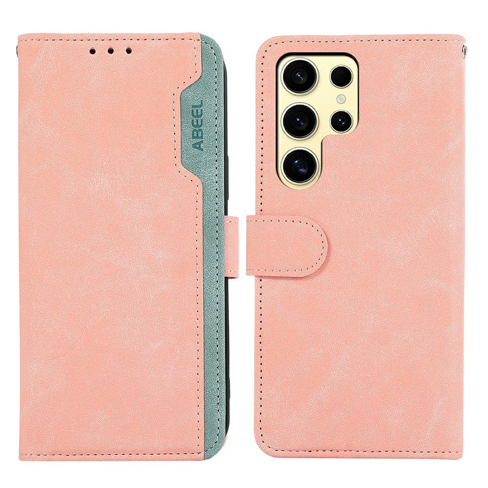 ABEEL Til Samsung Galaxy S26 Ultra Etui Farve Splejsning Læder Flip Telefon Cover RFID-Blokering