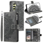 Plånboksfodral för Samsung Galaxy S26 med mandala-mönster och PU-läder med handledsrem