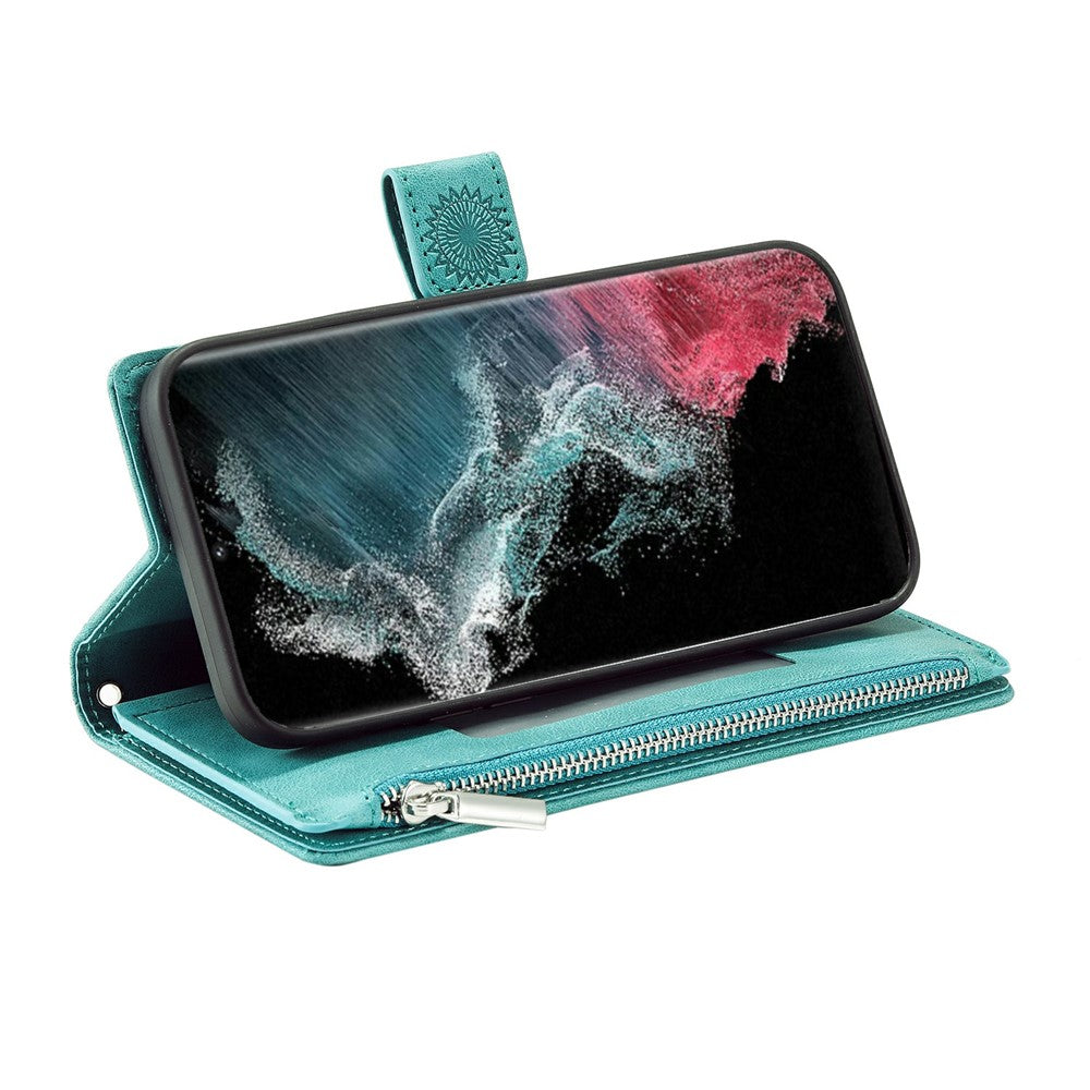 Plånboksfodral för Samsung Galaxy S26 Ultra med mandala-mönster och PU-läder med handledsrem