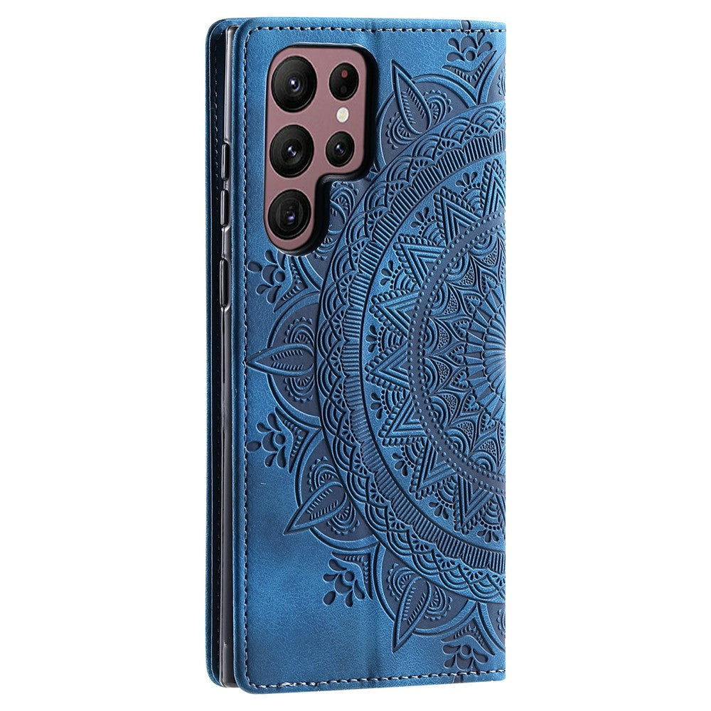 For Samsung Galaxy S26 Ultra Case Magnetic Closing Leather Phone Cover Pattern Imprinted