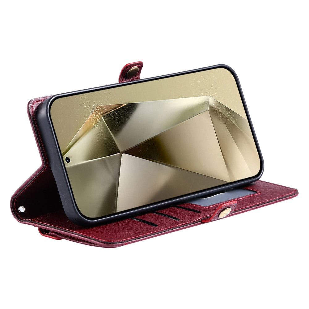 Läderfodral för Samsung Galaxy S26 med handledsrem och plånboksfodral