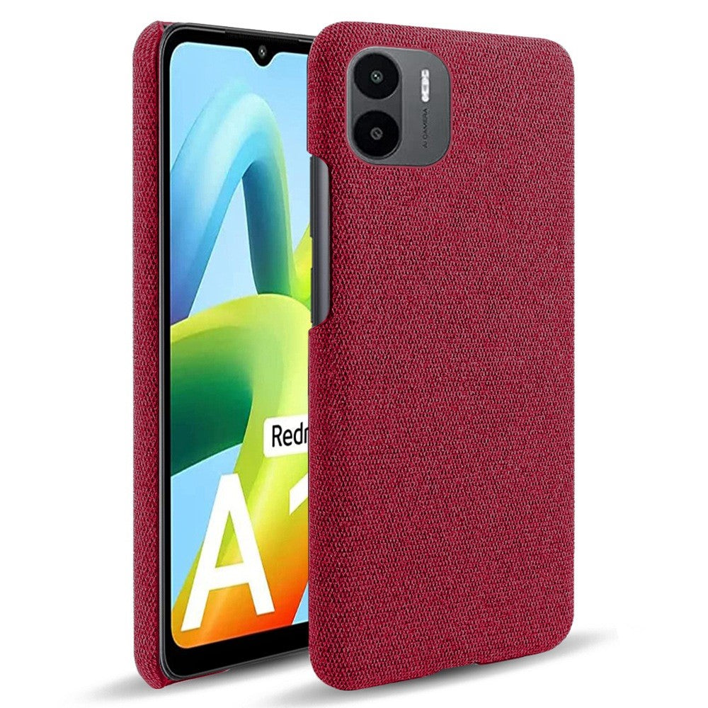Shockproof Case for Xiaomi Redmi A1 4G / A2 4G Cloth Texture Anti-Drop Phone Case Solid Color Hard PC Protective Cover