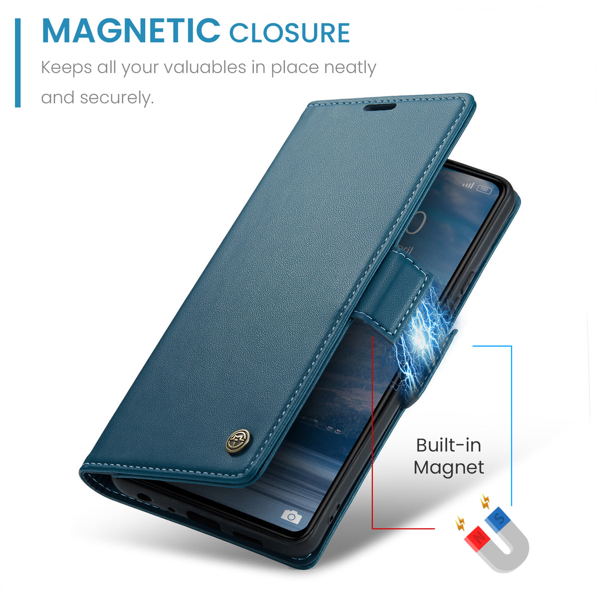 CASEME För Xiaomi Redmi 15C 5G (EU) (173mm) / Xiaomi Redmi 15C 4G (EU) (173mm) Skal 023 Series RFID-blockerande glansigt stativmobilskal