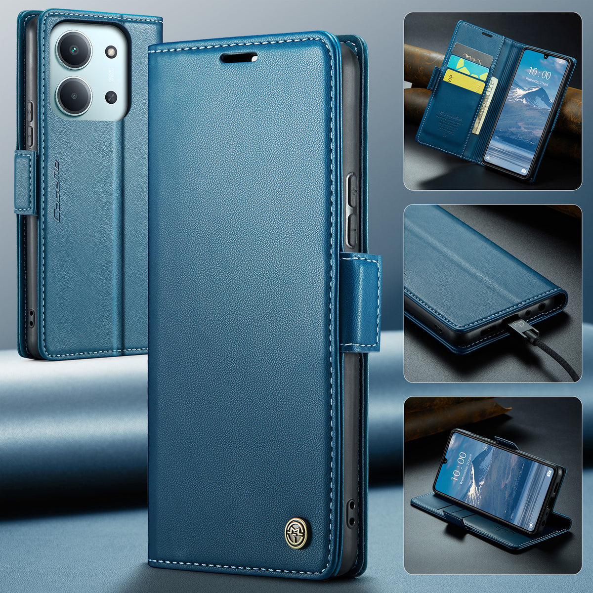 CASEME För Xiaomi Redmi 15C 5G (EU) (173mm) / Xiaomi Redmi 15C 4G (EU) (173mm) Skal 023 Series RFID-blockerande glansigt stativmobilskal