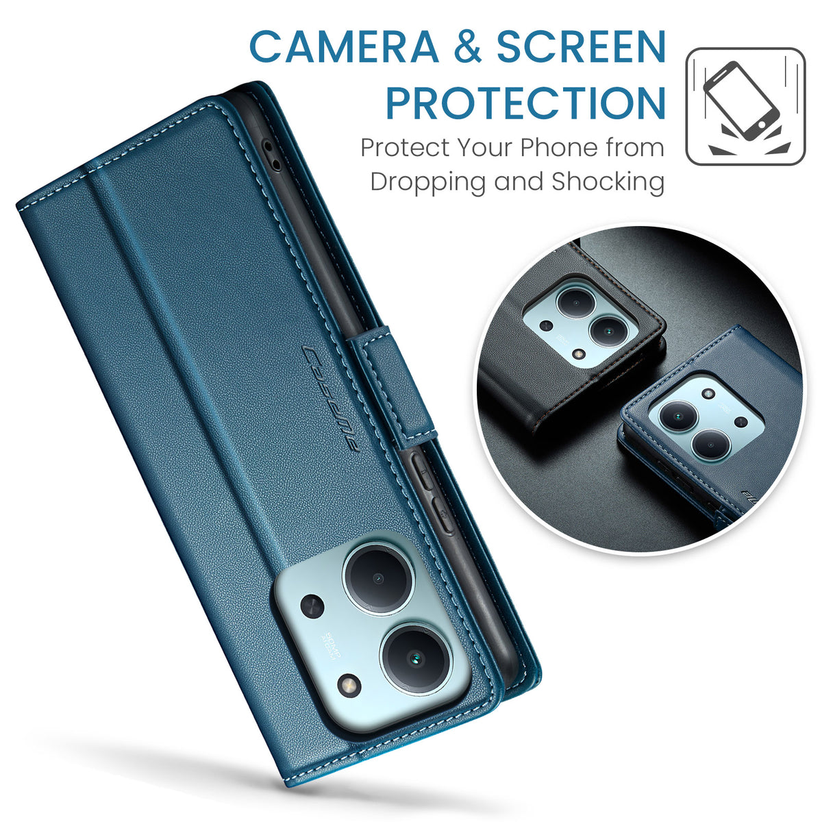 CASEME För Xiaomi Redmi 15C 5G (EU) (173mm) / Xiaomi Redmi 15C 4G (EU) (173mm) Skal 023 Series RFID-blockerande glansigt stativmobilskal