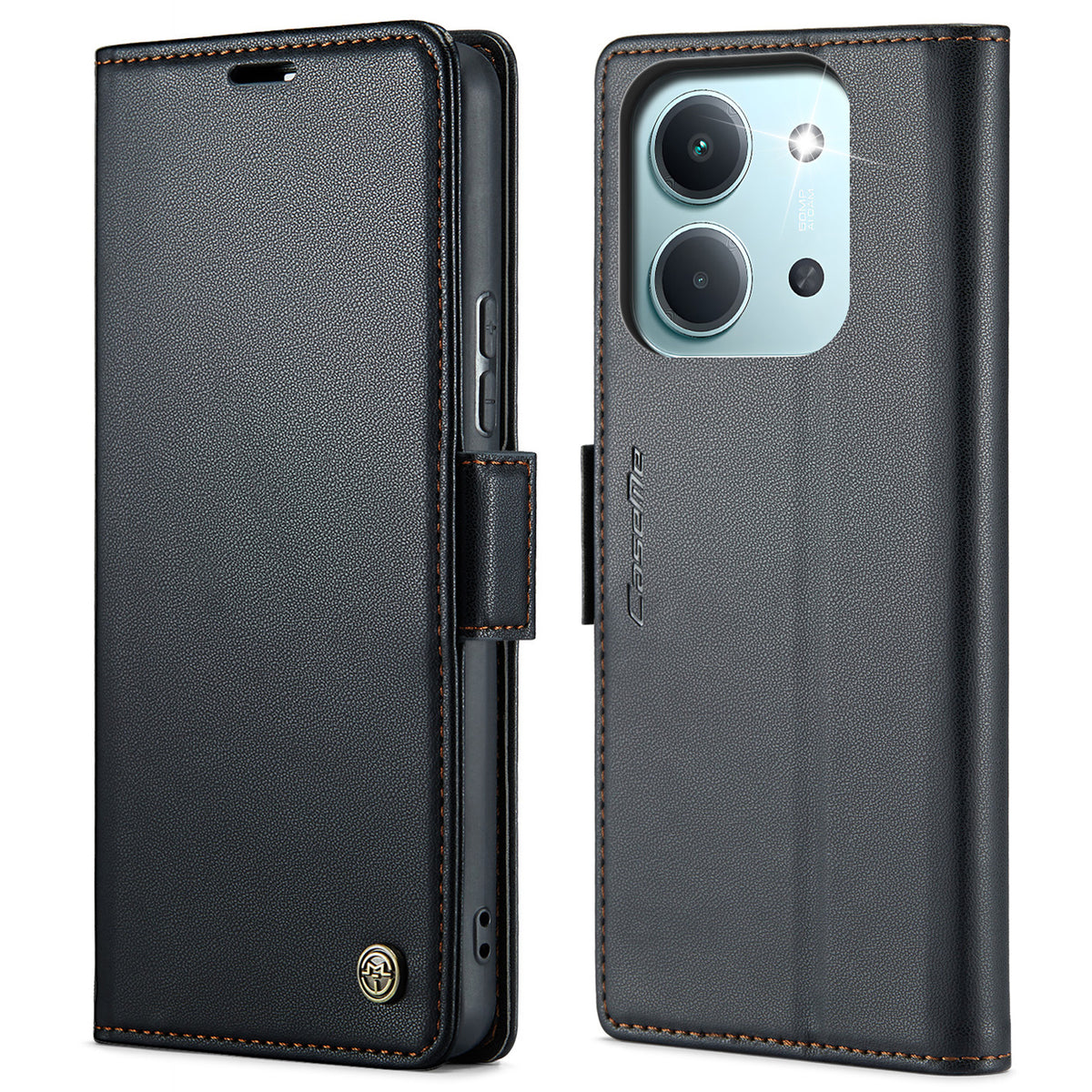 CASEME För Xiaomi Redmi 15C 5G (EU) (173mm) / Xiaomi Redmi 15C 4G (EU) (173mm) Skal 023 Series RFID-blockerande glansigt stativmobilskal