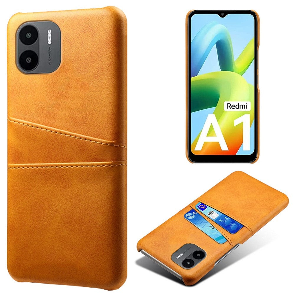 Xiaomi Redmi A1 4G / A2 4G Reptåligt mobilskal PU-läder hårt PC-skal skyddande mobilfodral med dubbla kortplatser