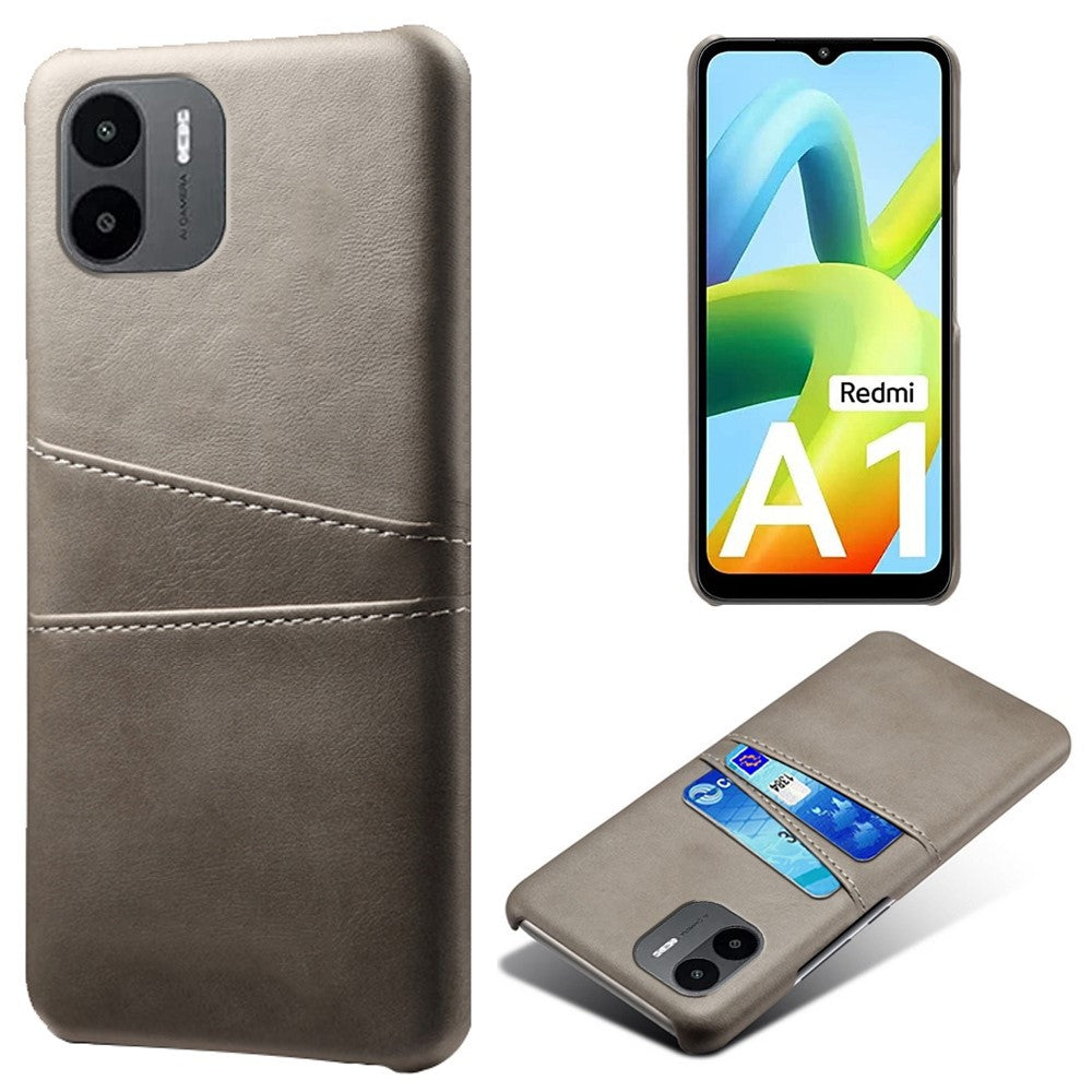 Xiaomi Redmi A1 4G / A2 4G Reptåligt mobilskal PU-läder hårt PC-skal skyddande mobilfodral med dubbla kortplatser