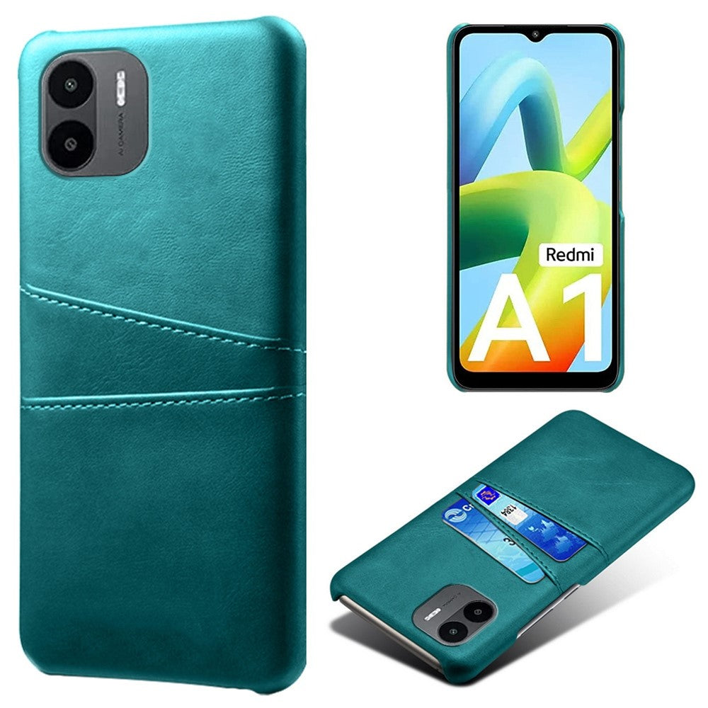 Xiaomi Redmi A1 4G / A2 4G Reptåligt mobilskal PU-läder hårt PC-skal skyddande mobilfodral med dubbla kortplatser