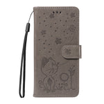 For Honor Magic8 Lite 5G / X9d 5G / X70 5G Leather Wallet Case Cat Bee Pattern Phone Cover Stand