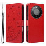 For Honor Magic8 Lite 5G / X9d 5G / X70 5G Leather Wallet Case Cat Bee Pattern Phone Cover Stand