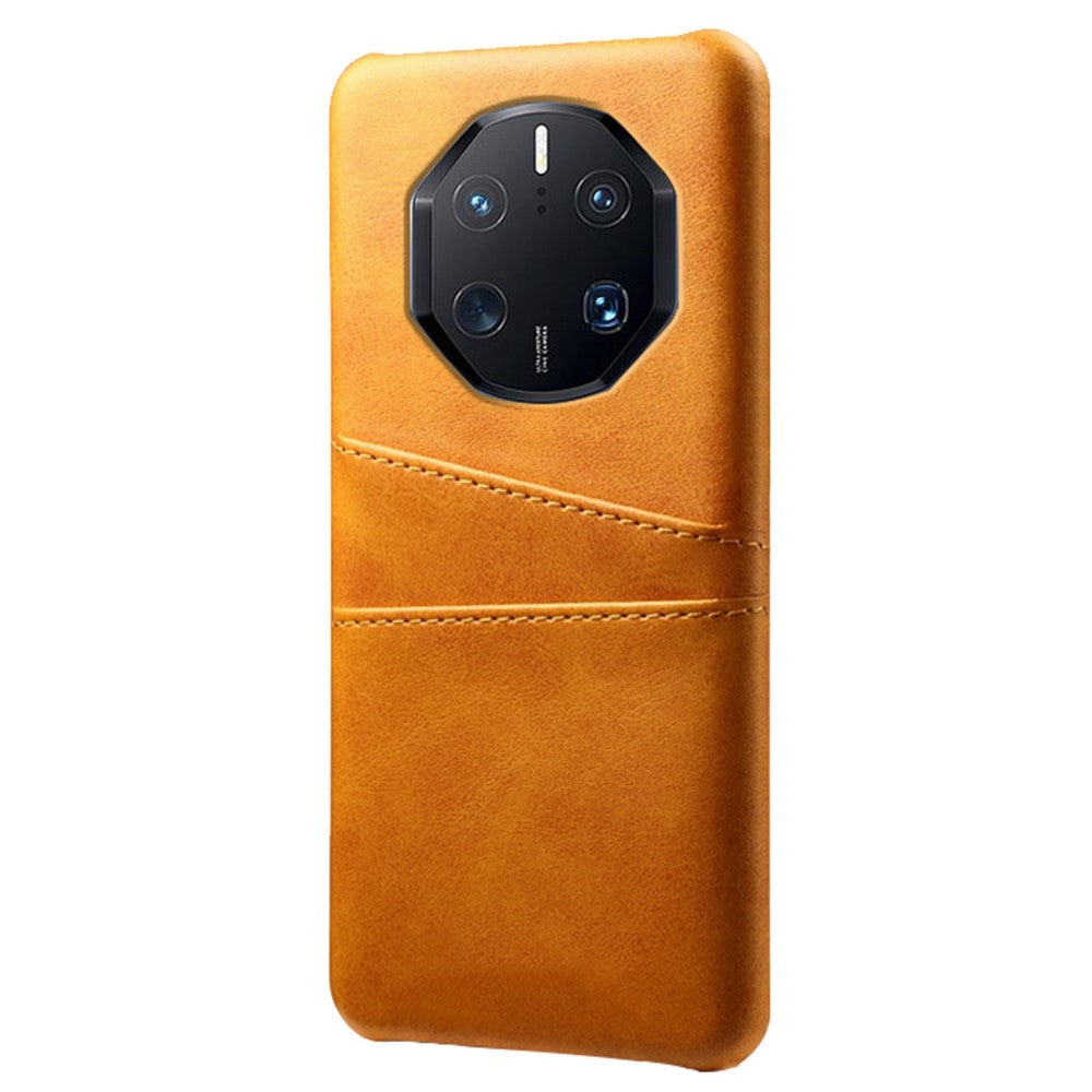 For Huawei Mate 50 RS Porsche Design 4G Phone Case with Dual Card Slots, Shockproof PU Leather Coated Hard PC Cover