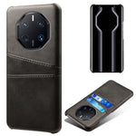For Huawei Mate 50 RS Porsche Design 4G Phone Case with Dual Card Slots, Shockproof PU Leather Coated Hard PC Cover