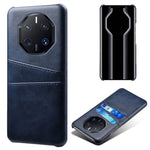 For Huawei Mate 50 RS Porsche Design 4G Phone Case with Dual Card Slots, Shockproof PU Leather Coated Hard PC Cover