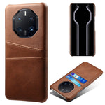 For Huawei Mate 50 RS Porsche Design 4G Phone Case with Dual Card Slots, Shockproof PU Leather Coated Hard PC Cover