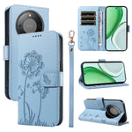 For Honor Magic8 Lite 5G / X9d 5G / X70 5G Leather Wallet Case with Strap Dandelion Imprint Phone Stand Cover