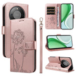 For Honor Magic8 Lite 5G / X9d 5G / X70 5G Leather Wallet Case with Strap Dandelion Imprint Phone Stand Cover