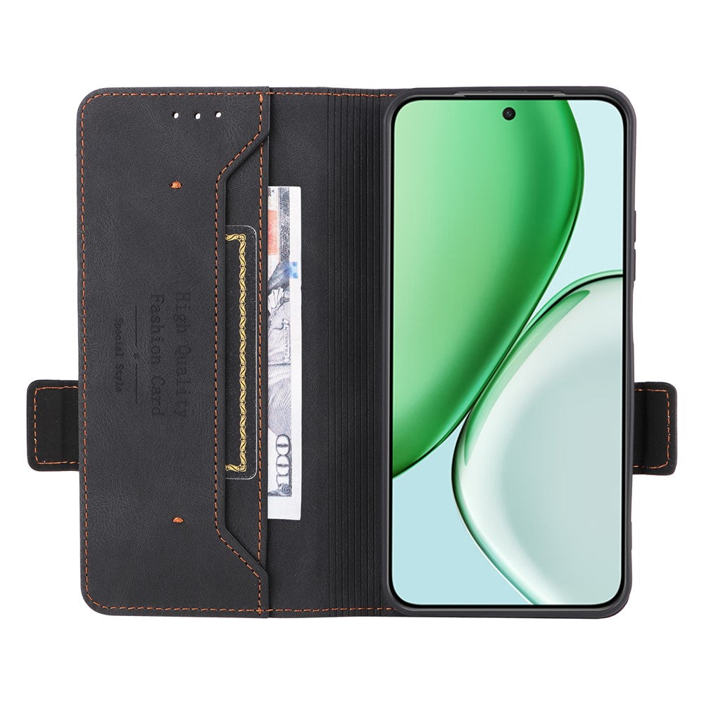 For Honor Magic8 Lite 5G / X9d 5G / X70 5G Case Leather Wallet Flip Phone Cover with Hardware Decor