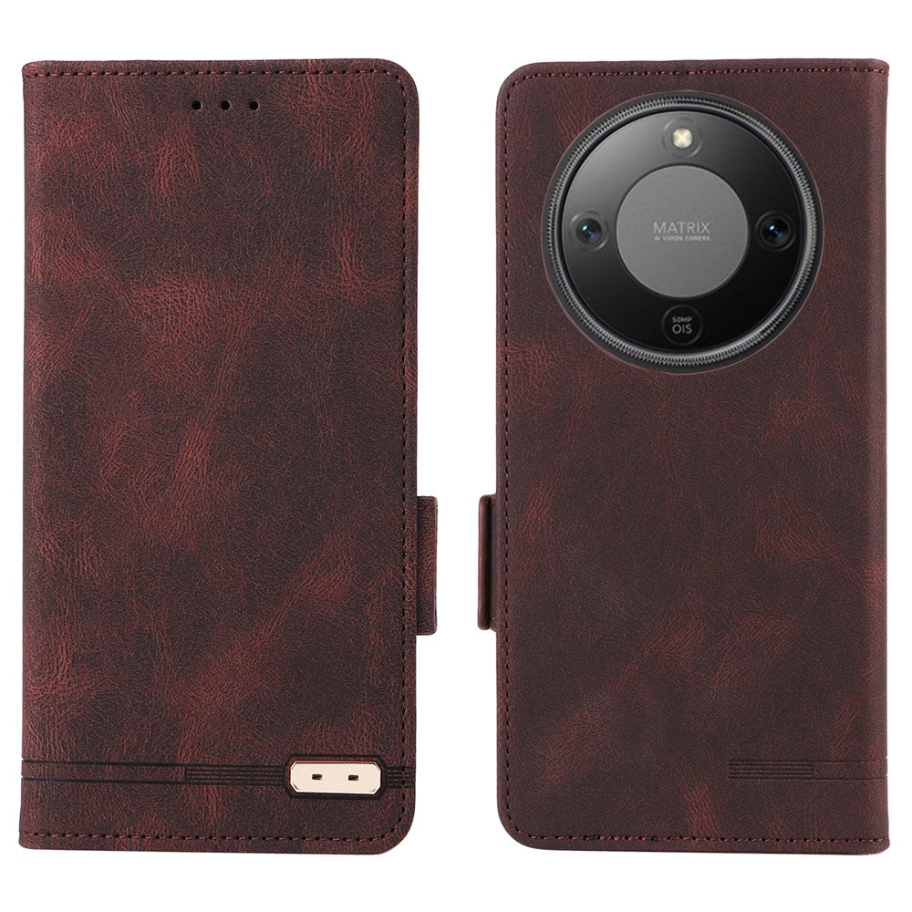 For Honor Magic8 Lite 5G / X9d 5G / X70 5G Case Leather Wallet Flip Phone Cover with Hardware Decor