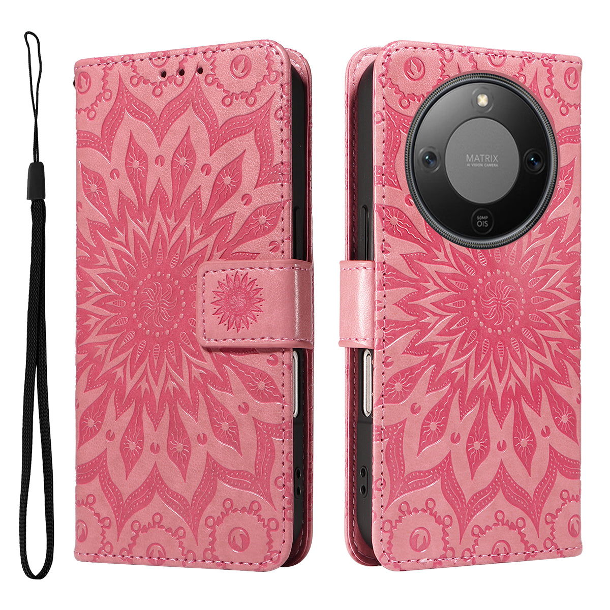 For Honor Magic8 Lite 5G / X9d 5G / X70 5G Leather Wallet Case Sunflower Imprinted Phone Cover