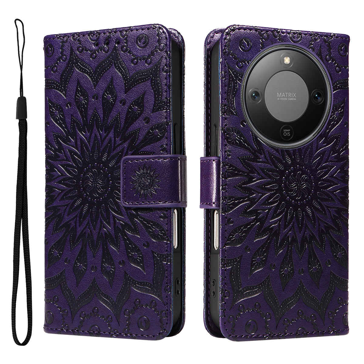 For Honor Magic8 Lite 5G / X9d 5G / X70 5G Leather Wallet Case Sunflower Imprinted Phone Cover