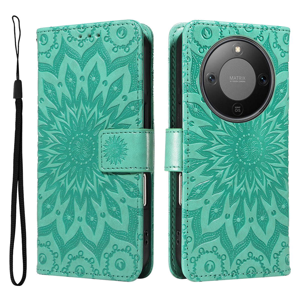 For Honor Magic8 Lite 5G / X9d 5G / X70 5G Leather Wallet Case Sunflower Imprinted Phone Cover