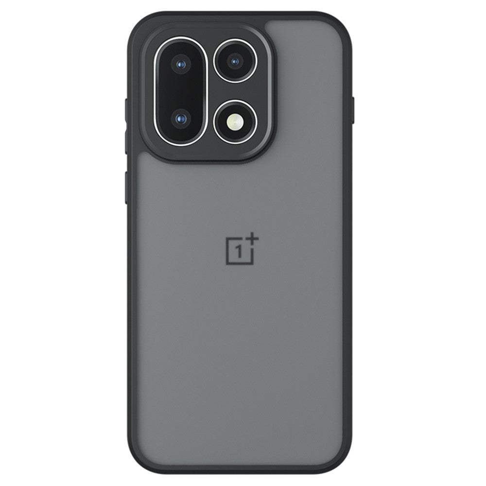 OnePlus 15 5G-skal Skin-Touch TPU + PC Matt mobilbaksida, transparent svart