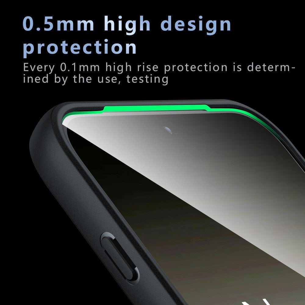 OnePlus 15 5G-skal Skin-Touch TPU + PC Matt mobilbaksida, transparent svart