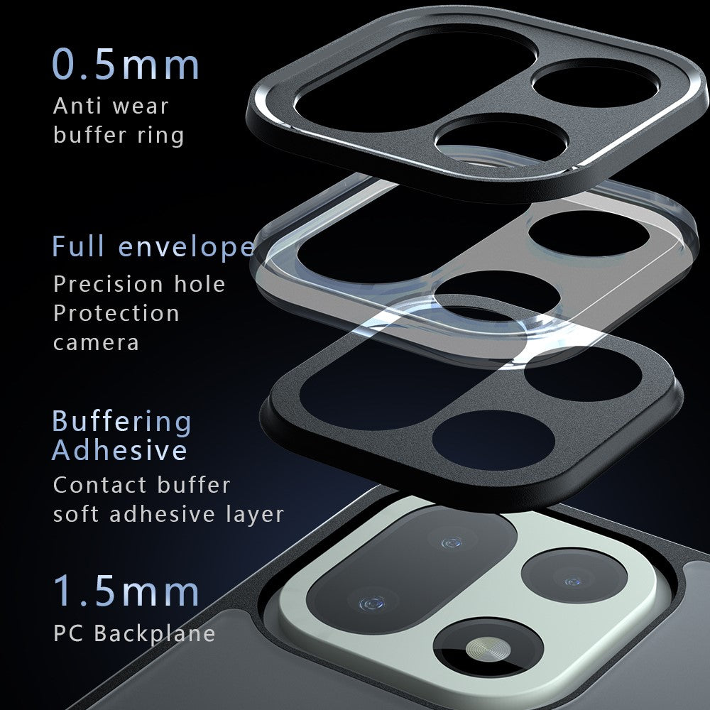 OnePlus 15 5G-skal Skin-Touch TPU + PC Matt mobilbaksida, transparent svart