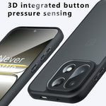 OnePlus 15 5G-skal Skin-Touch TPU + PC Matt mobilbaksida, transparent svart