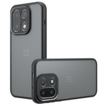 OnePlus 15 5G-skal Skin-Touch TPU + PC Matt mobilbaksida, transparent svart