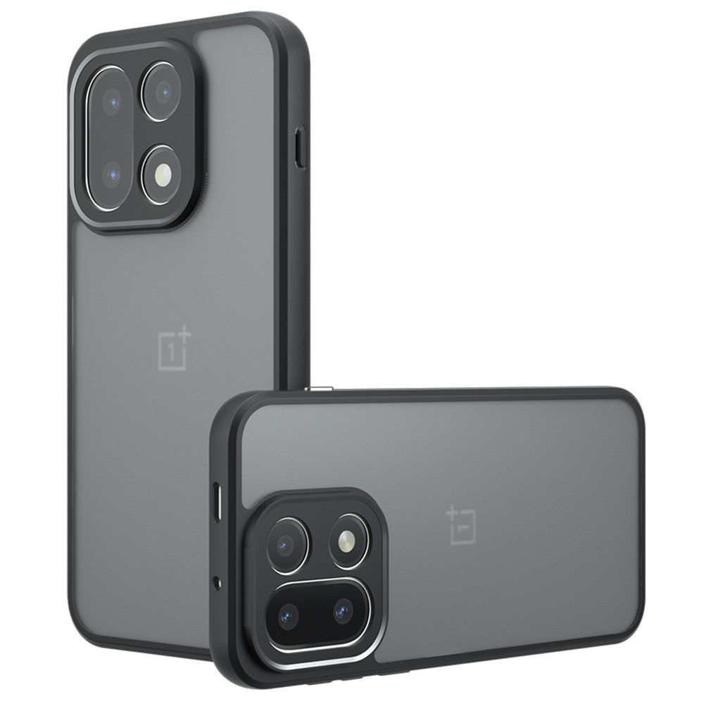OnePlus 15 5G-skal Skin-Touch TPU + PC Matt mobilbaksida, transparent svart