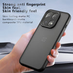 OnePlus 15 5G-skal Skin-Touch TPU + PC Matt mobilbaksida, transparent svart