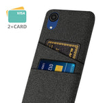 For Samsung Galaxy A23e Anti-scratch Cloth Texture Phone Case Dual Card Slots PC Protective Back Cover