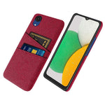 For Samsung Galaxy A23e Anti-scratch Cloth Texture Phone Case Dual Card Slots PC Protective Back Cover