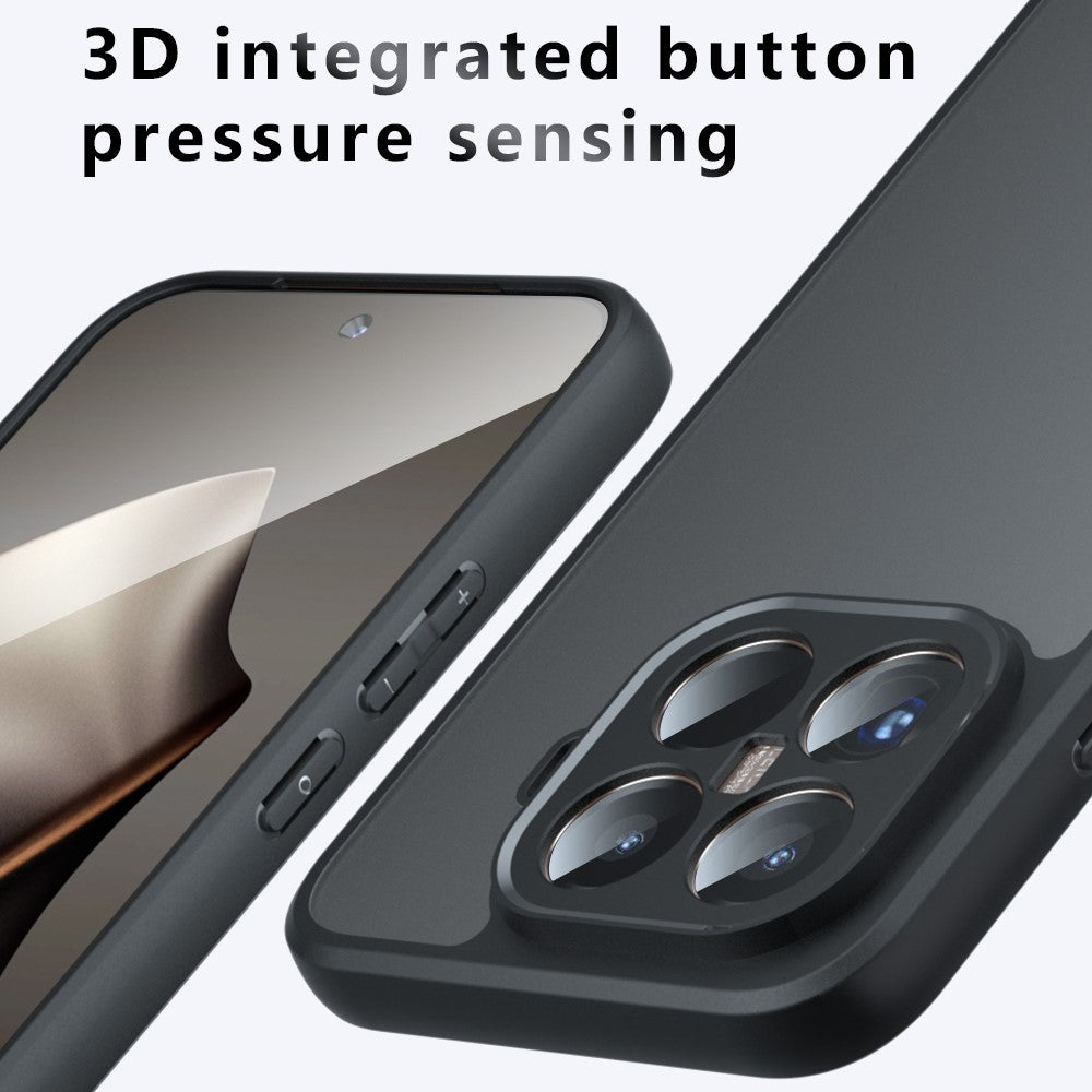 For Xiaomi 15T Pro Case Skin-Touch TPU + PC Matte Phone Back Cover, Transparent Black