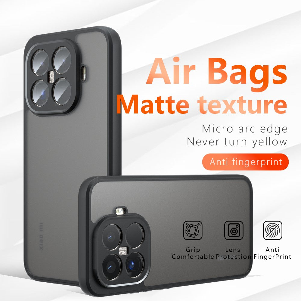 For Xiaomi 15T Pro Case Skin-Touch TPU + PC Matte Phone Back Cover, Transparent Black