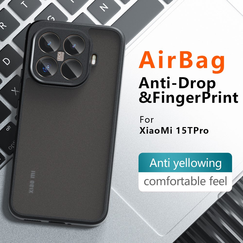 For Xiaomi 15T Pro Case Skin-Touch TPU + PC Matte Phone Back Cover, Transparent Black