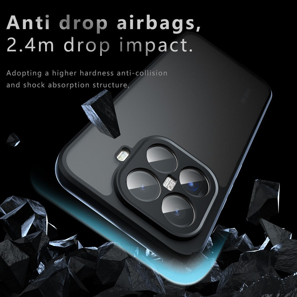 For Xiaomi 15T Pro Case Skin-Touch TPU + PC Matte Phone Back Cover, Transparent Black