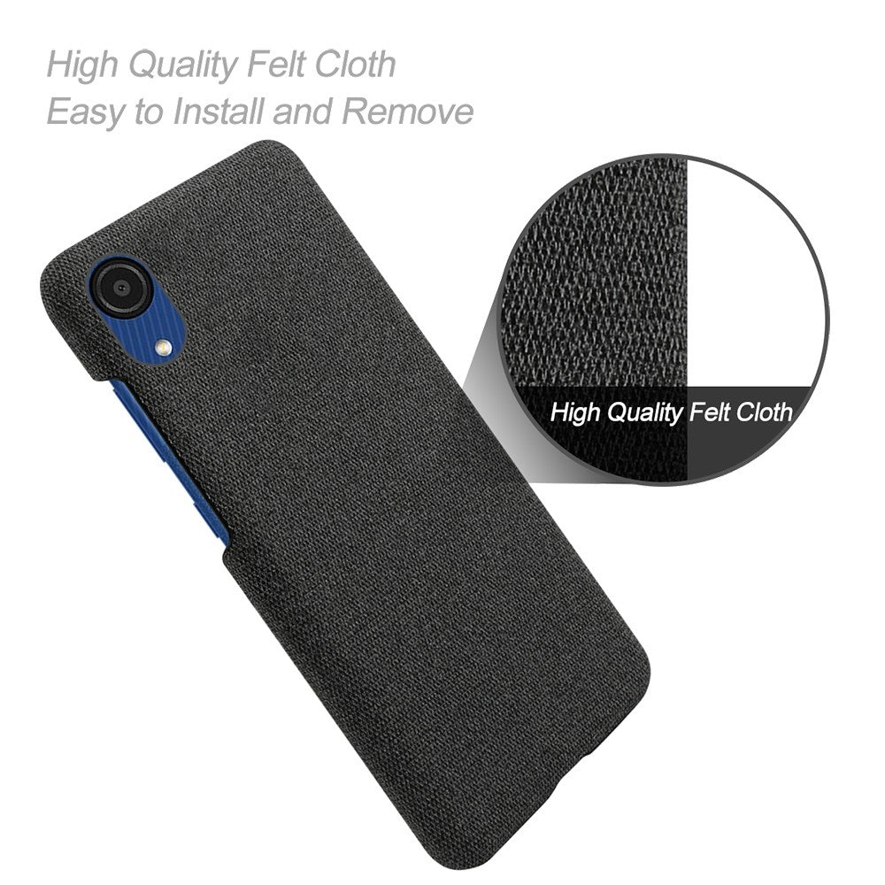 Til Samsung Galaxy A23e Anti-ridse Mobiltetui Skal Enkel Farve Hård PC+Stof Telefoncover