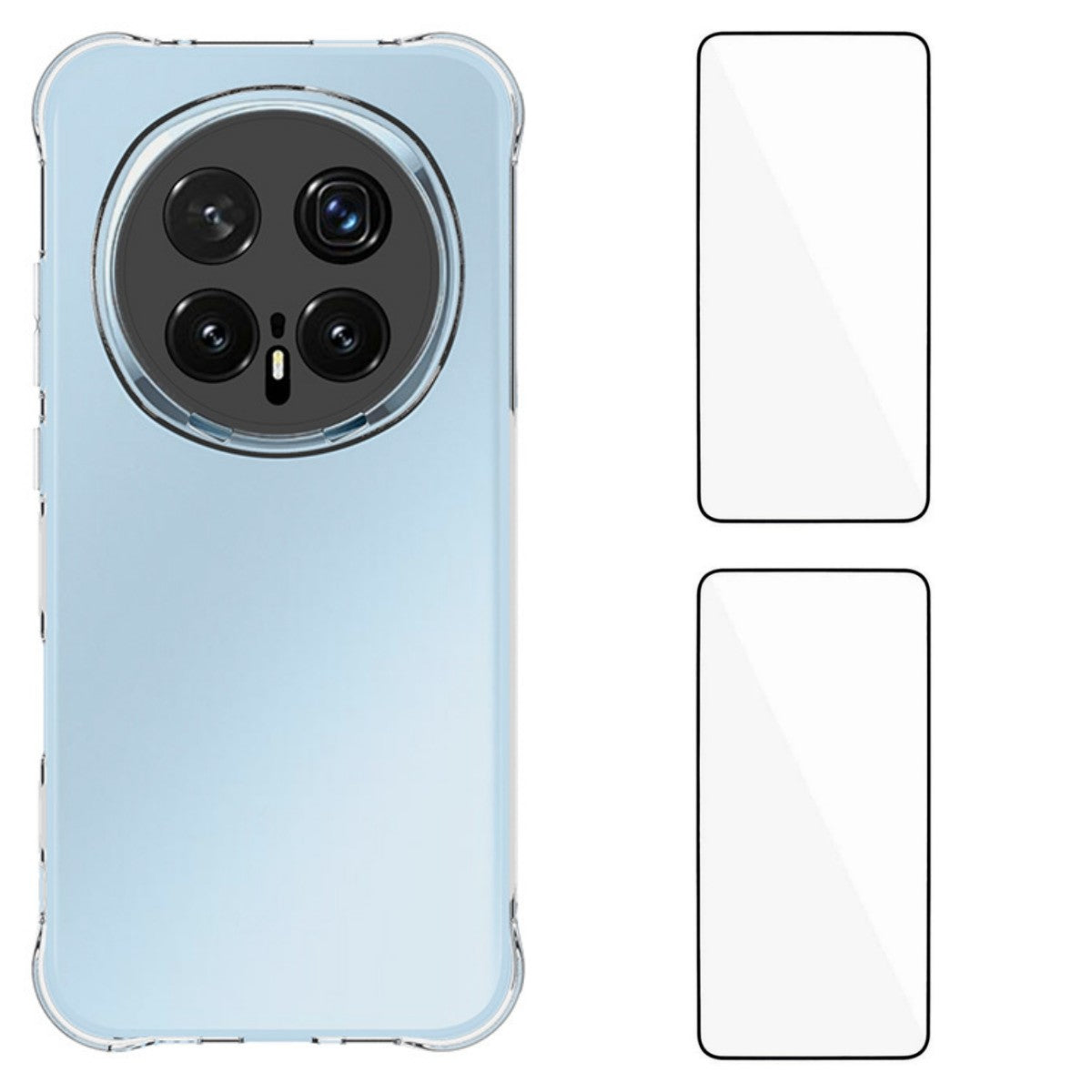 WANLONFENG For Honor Magic8 Pro 5G TPU Case  WL2 Series 2.0mm Phone Cover with 2Pcs Tempered Glass Films