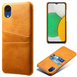 For Samsung Galaxy A23e Scratch Resistance Dual Card Slots Holder Protective Phone Case PU Leather Coated Hard PC Phone Shell