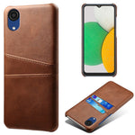 For Samsung Galaxy A23e Scratch Resistance Dual Card Slots Holder Protective Phone Case PU Leather Coated Hard PC Phone Shell