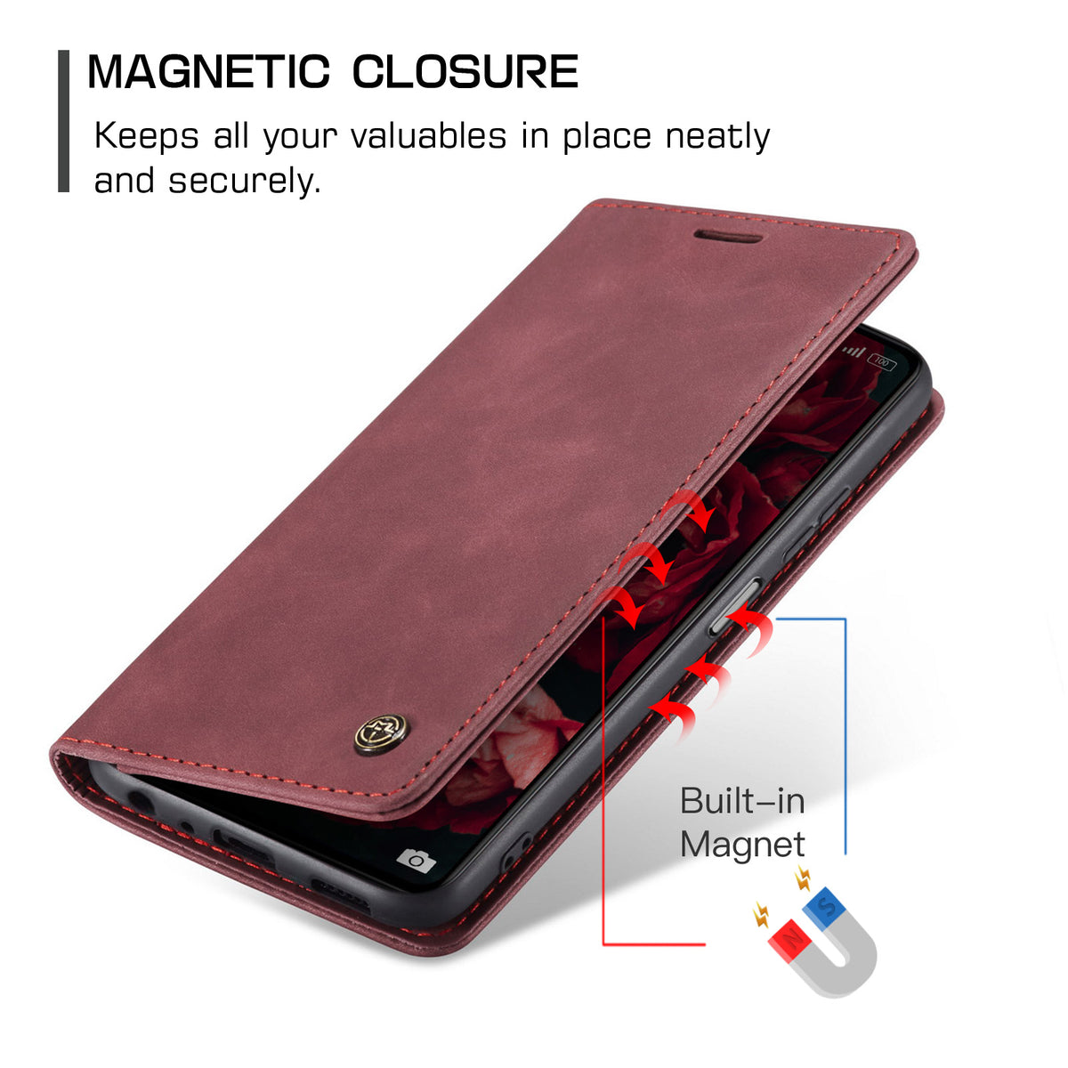 CASEME För Xiaomi Redmi 15C 5G (EU) (173mm) / Xiaomi Redmi 15C 4G (EU) (173mm) Plånboksfodral 013-serien PU-lädermobilfodral i stativ