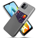 Cellphone Case for Xiaomi Redmi A1 4G / A2 4G Scratch Resistant Cloth Texture Phone Case Card Holder PU Leather Coated PC Cover